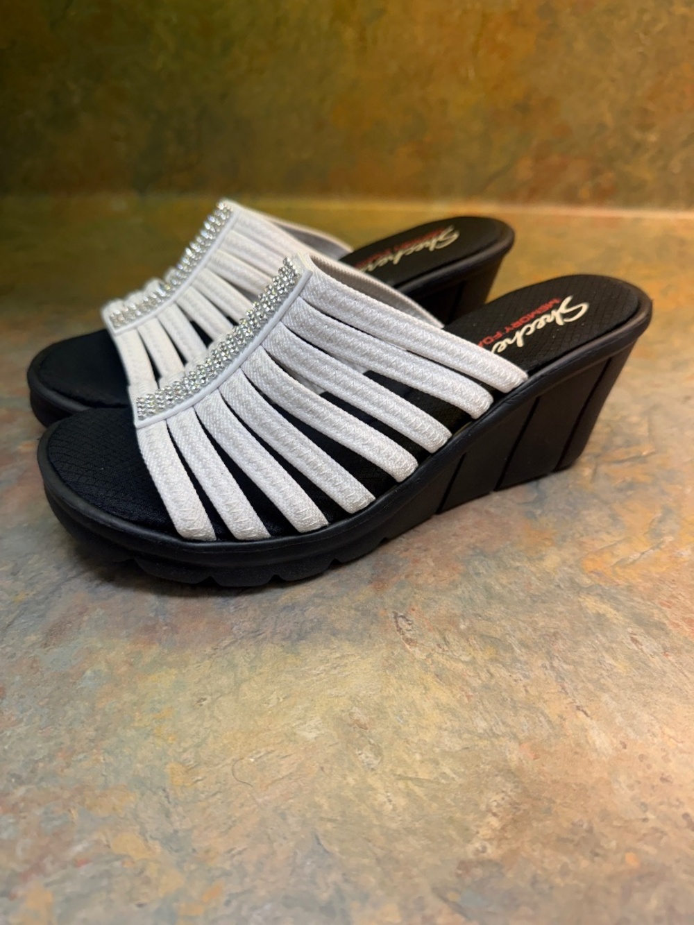 Skechers Cali Women's Promenade Bewitched Slide Wedge Sandal Size 7